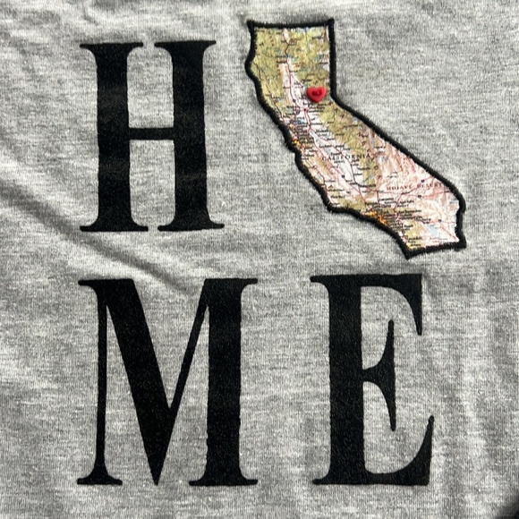 California Map Home Baseball Tee T-Shirt - Picture 2 of 12